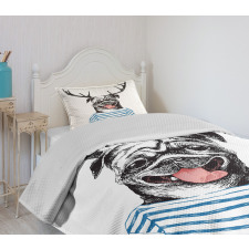 Dog with Antlers Surreal Bedspread Set