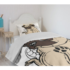 Puppy Angel Wings Hare Bedspread Set