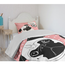 I Love Dogs Paw Print Logo Bedspread Set