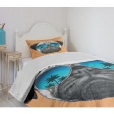 Dog and Sunglasses Bedspread Set