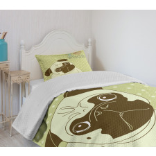 Tilted Head Dog Funny Bedspread Set