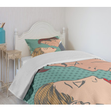 Lovers About to Kiss Art Bedspread Set