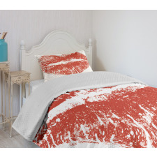 Heart Shaped Lipstick Mark Bedspread Set