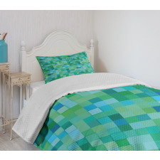Cube Pattern Vibrant Color Bedspread Set