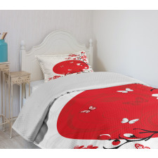 Cherry Sakura Trees Bedspread Set