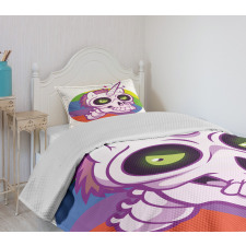 Cartoon Unicorn Design Bedspread Set