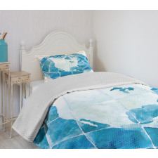 Watercolor North America Bedspread Set