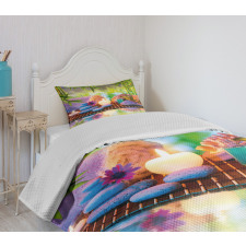 Stones with Candles Yoga Bedspread Set
