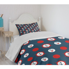 Marine Ship Helm Design Bedspread Set