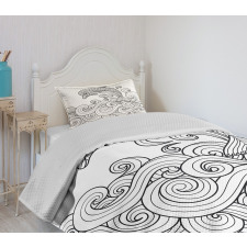 Nautical Zentangle Wave Bedspread Set