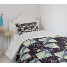 Geometric Soft Spring Bedspread Set