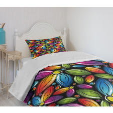 Colorful Flowers Vintage Bedspread Set