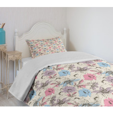 Lily and Poppies Sketch Bedspread Set