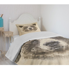 Dotted Animal Head Modern Bedspread Set