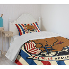 Circus Mascot on Bicycle Bedspread Set