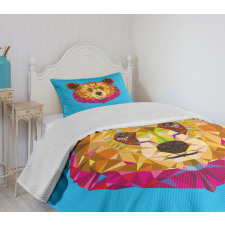 Geometric Head Poly Effect Bedspread Set