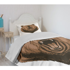 Angry Scary Face Mascot Bedspread Set