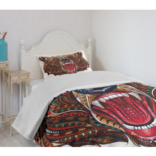 Head with Patterns Bedspread Set