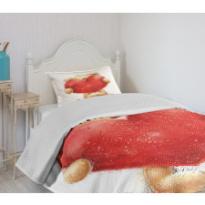 Romantic Mascot Red Heart Bedspread Set