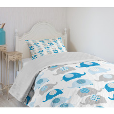 Elephants with Motifs Bedspread Set