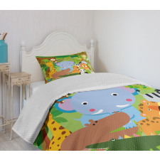 Funny Wildlife Mammals Bedspread Set