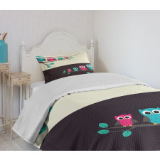 Family of Owls Bedspread Set