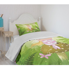 Fairy Girl Floral Hair Bedspread Set