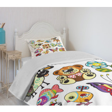 Childhood Theme Animals Bedspread Set