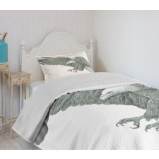 Monochrome Drawing Style Bedspread Set