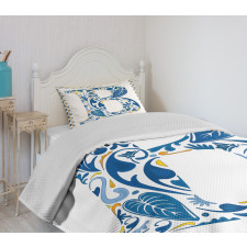 Floral Artwork Design Bedspread Set