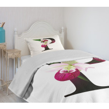 Lady Slipper Flower Bedspread Set