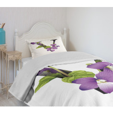 Viola Sororia Flower Bedspread Set