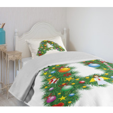 Winter Festivity Font Bedspread Set