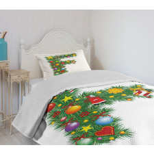 Chirstmas Bells Santa Bedspread Set
