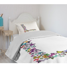 Vibrant Colored Animal Bedspread Set