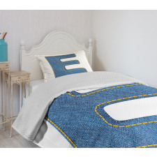 Denim Blue Jeans E Bedspread Set