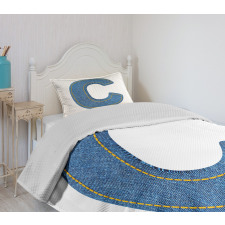 Writing Systems Denim Bedspread Set