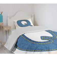 Conceptual Denim Font Bedspread Set