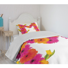 Gerbera Flowers Tulips Bedspread Set