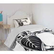 Floral Swirls Big Leaf Bedspread Set