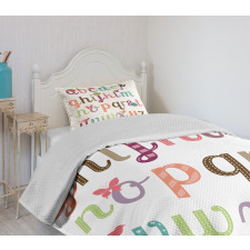 Girly Feminine Alphabet Bedspread Set