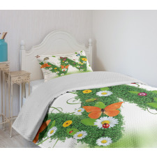 Green Foliage Animals Bedspread Set