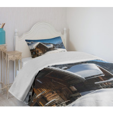 Houses Austria Mountains Bedspread Set