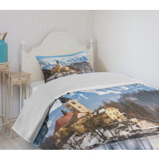 Lake Scene Illustration Bedspread Set