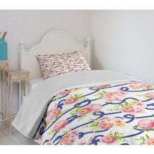 Marine Floral Bedspread Set