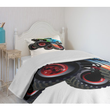 Monster Truck Cool Cartoon Bedspread Set