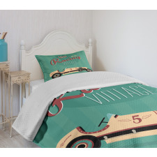 Vintage Style Automobile Bedspread Set