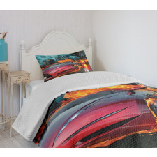 Red Hot Concept Car Flames Bedspread Set