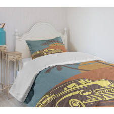 Vintage Ride on the Beach Bedspread Set