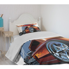 Cartooon Hot Rod Classic Bedspread Set